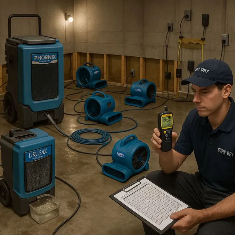 Structural Drying and Dehumidification process in Cassville, MO